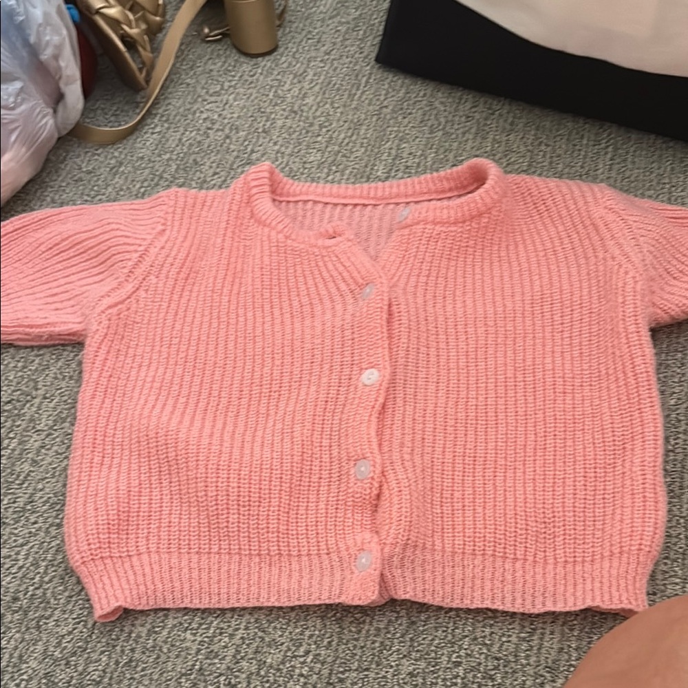 SHEIN Pink Knit Cardigan